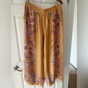 Paisley Print Wide-Leg Pants